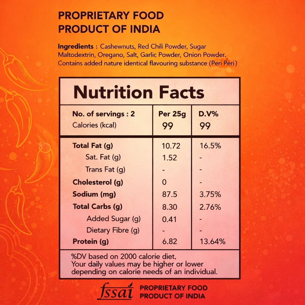 Peri Peri Flavoured Cashews