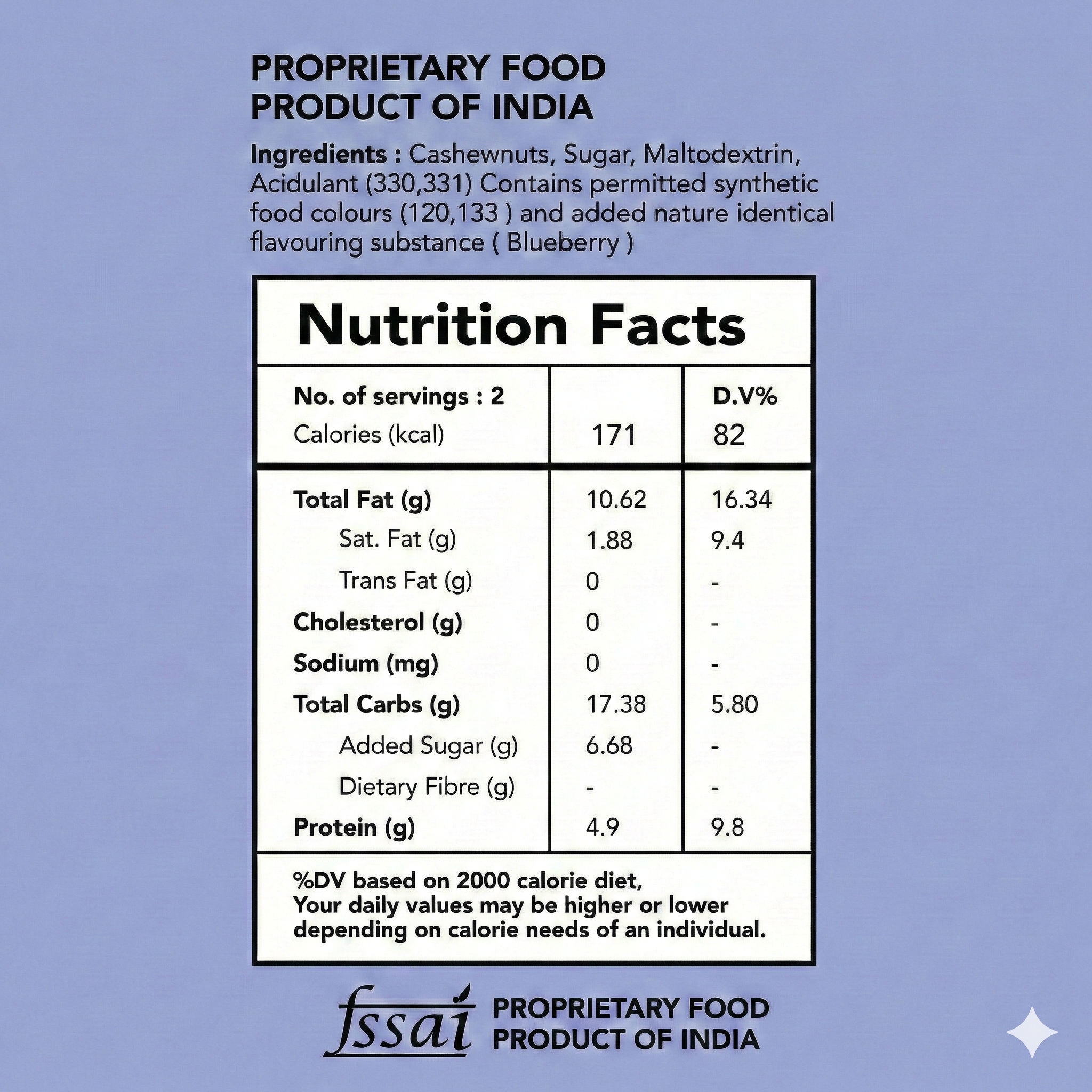 Blueberry Flavoured Cashews