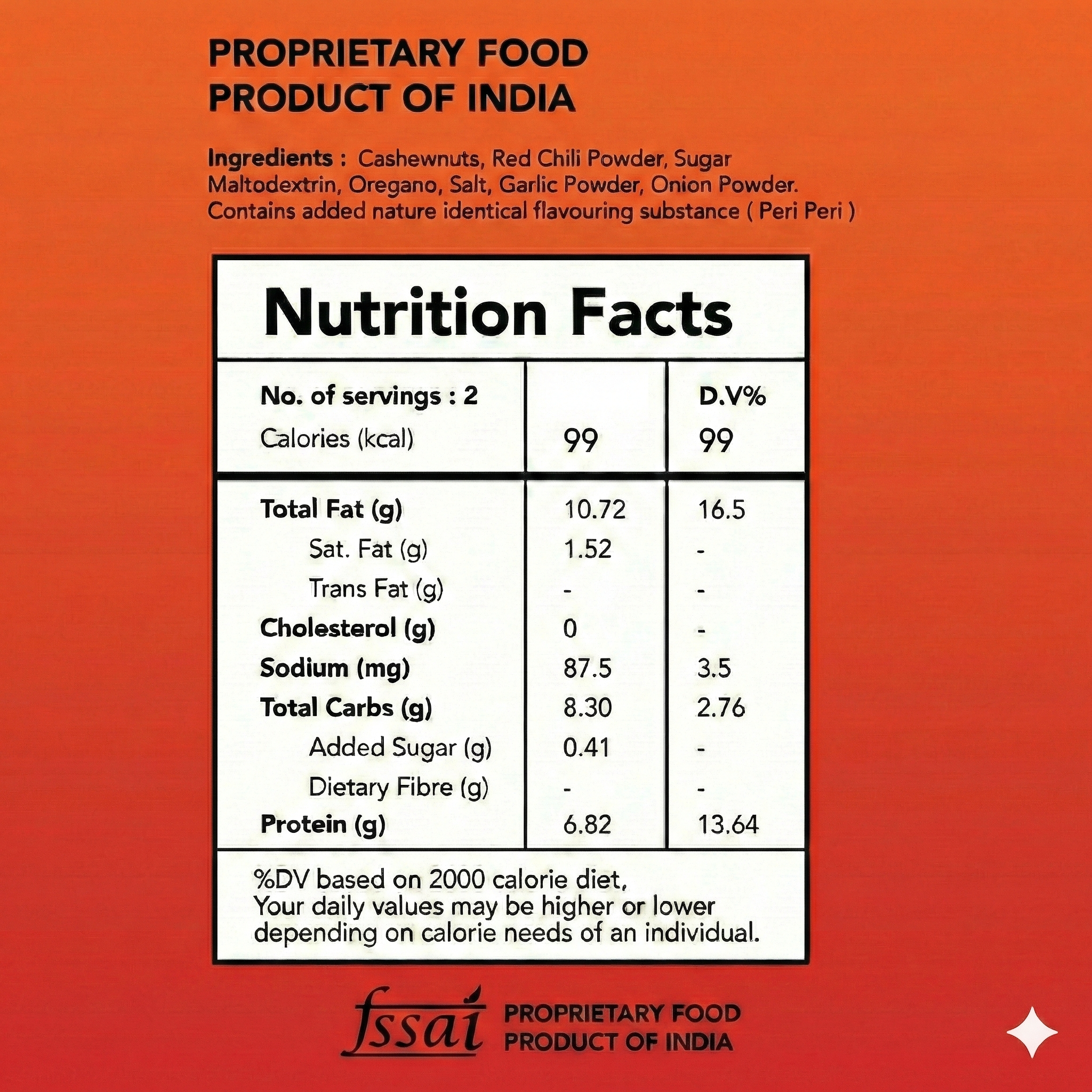 Peri Peri Flavoured Cashews